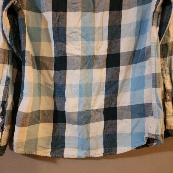 Urban Pipeline Mens Flannel Shirt Size S Blue White Check Long Sleeve Button Up - Picture 10 of 11